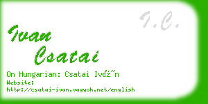 ivan csatai business card